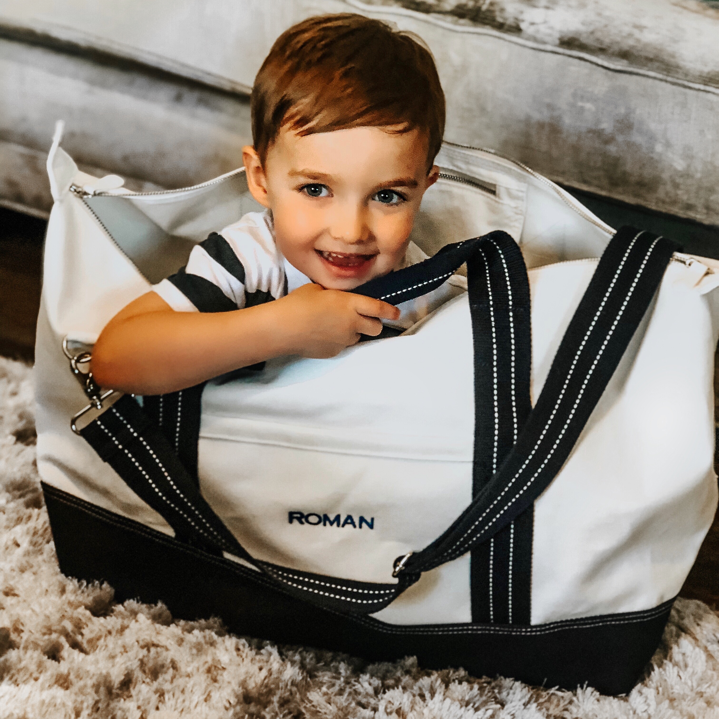 toddler in bag