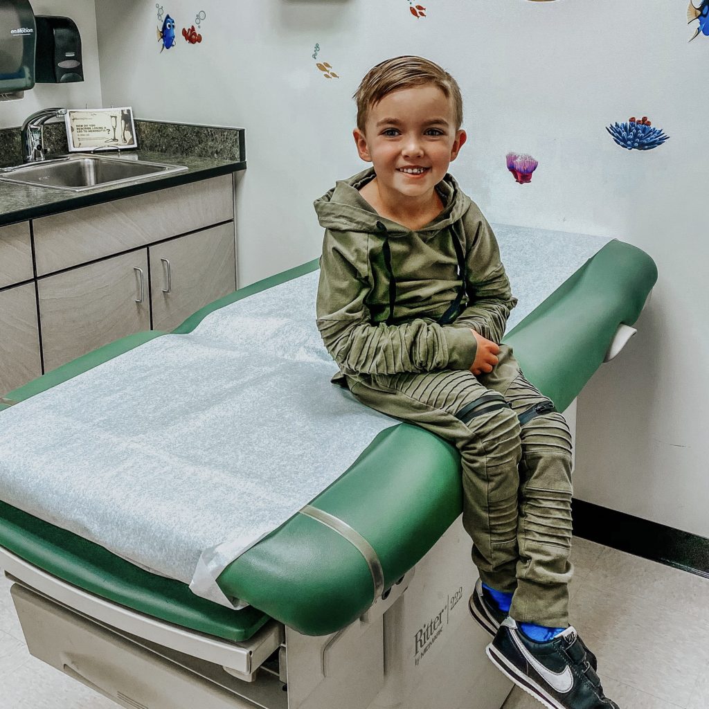 child getting vaccine