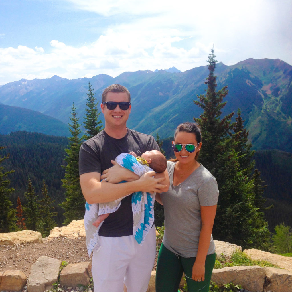 family with baby in aspen